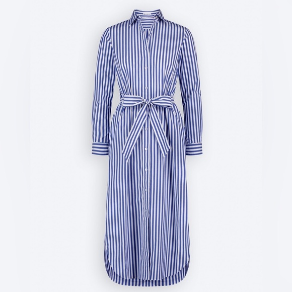 Robert Graham Dresses & Skirts - Robert Graham Blue Striped Leona Shirt Dress - Size 12